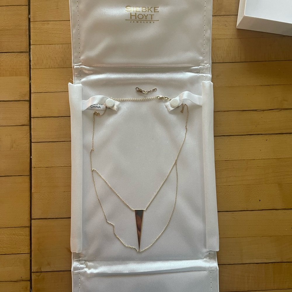 Perfect Statement Piece- Gold Triangle Necklace W… - image 2